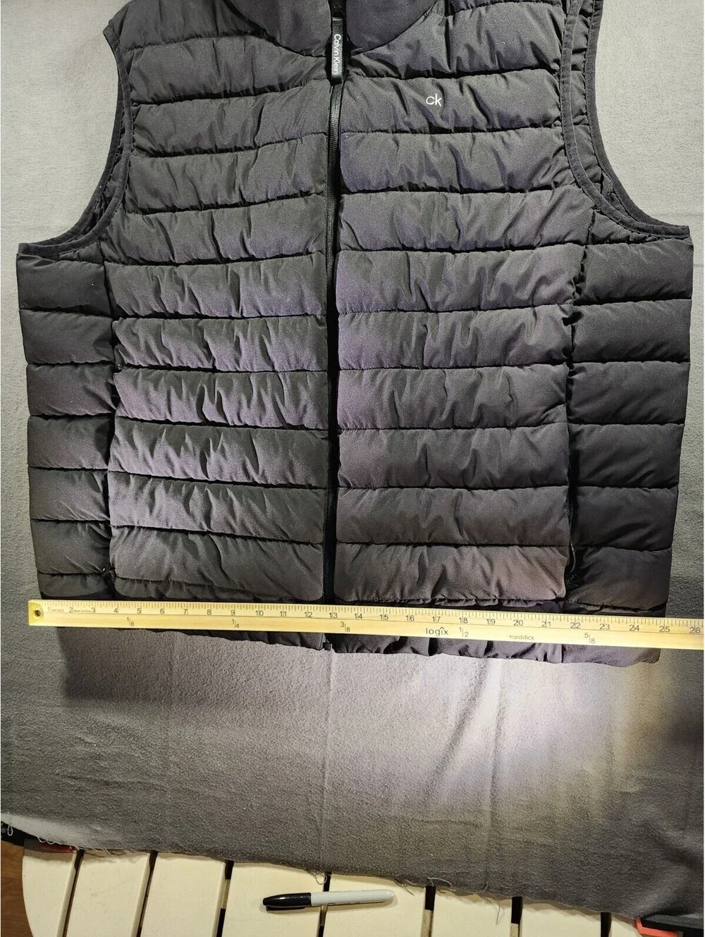 Calvin Klein Men's Black Puffer Vest XXL Zip Insulated Water Resistant 102